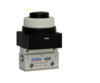 AIRTAC MANUAL VALVES, CM3 SERIES PROTRUDING TYPE&lt;BR&gt;COMPACT 3 WAY 2 POSITION N.C. , M5 PORTS BLACK BUTTON